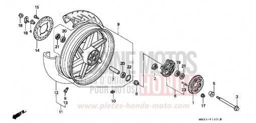 HINTERRAD (CB750F2) CB750F2S de 1995
